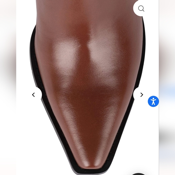 New Jeffrey Campbell DAGGET cowgirl Western boots cognac brown cowboy dark 8 NIB - Picture 4 of 6